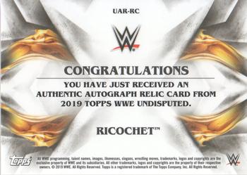 2019 Topps WWE Undisputed - Undisputed Auto Relic #UAR-RC Ricochet Back