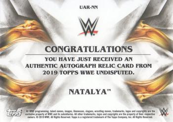 2019 Topps WWE Undisputed - Undisputed Auto Relic - Green #UAR-NN Natalya Back