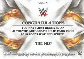 2019 Topps WWE Undisputed - Undisputed Auto Relic - Green #UAR-TM The Miz Back