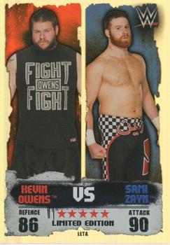 2016 Topps Slam Attax WWE: Takeover - Limited Editions #LETA Kevin Owens / Sami Zayn Front