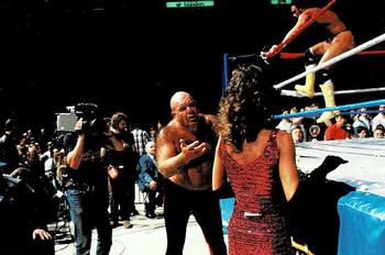 1999 Comic Images WWF Wrestlemania Live Photocards #2 Macho Man Randy Savage/G.Steele Front