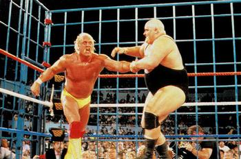 1999 Comic Images WWF Wrestlemania Live Photocards #3 Hulk Hogan vs. King Kong Bundy Front