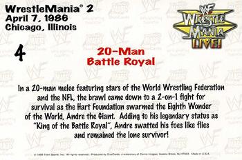 1999 Comic Images WWF Wrestlemania Live Photocards #4 20-Man Battle Royal Back