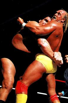 1999 Comic Images WWF Wrestlemania Live Photocards #7 Hulk Hogan vs. Andre the Giant, Ted DiBiase, Virgil Front