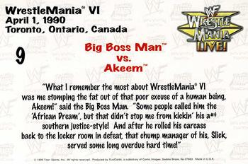 1999 Comic Images WWF Wrestlemania Live Photocards #9 Big Boss Man vs. Akeem Back