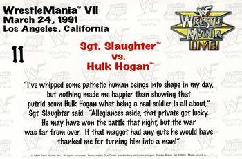 1999 Comic Images WWF Wrestlemania Live Photocards #11 Sgt. Slaughter / Hulk Hogan Back