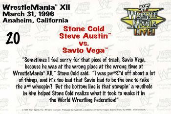 1999 Comic Images WWF Wrestlemania Live Photocards #20 Stone Cold Steve Austin / Savio Vega Back