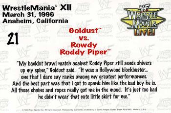 1999 Comic Images WWF Wrestlemania Live Photocards #21 Goldust/Roddy Piper Back