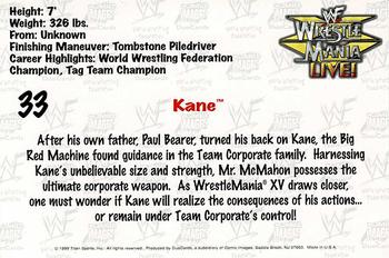 1999 Comic Images WWF Wrestlemania Live Photocards #33 Kane Back