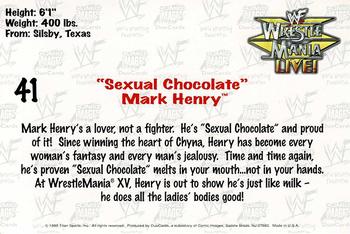 1999 Comic Images WWF Wrestlemania Live Photocards #41 Mark Henry Back