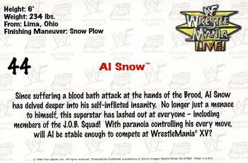 1999 Comic Images WWF Wrestlemania Live Photocards #44 Al Snow Back