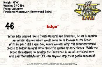 1999 Comic Images WWF Wrestlemania Live Photocards #46 Edge Back