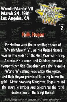 1999 Comic Images WWF Wrestlemania Live Photocards - Gold Foil #2 Hulk Hogan Back