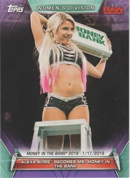 2019 Topps WWE Women's Division - Purple #77 Alexa Bliss Becomes Ms. Money in the Bank (Money in the Bank 2018 7/17/2018) Front
