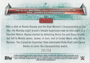 2019 Topps WWE Women's Division - Orange #97 Natalya Becomes the #1 Contender for the Raw Women's Championship (Raw 12/17/2018) Back