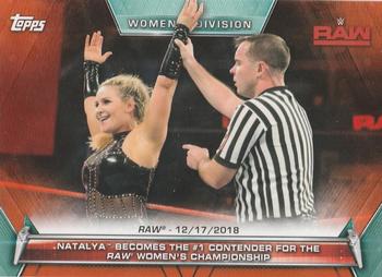 2019 Topps WWE Women's Division - Orange #97 Natalya Becomes the #1 Contender for the Raw Women's Championship (Raw 12/17/2018) Front