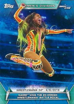 2019 Topps WWE Women's Division - Blue #67 Naomi Wins the 20-Woman WrestleMania Battle Royal (Wrestlemania 34 4/8/2018) Front
