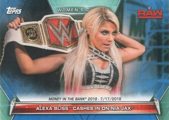 2019 Topps WWE Women's Division - Blue #79 Alexa Bliss Cashes in On Nia Jax (Money in the Bank 2018 7/17/2018) Front