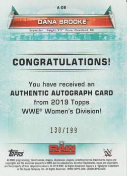 2019 Topps WWE Women's Division - Autographs #A-DB Dana Brooke Back