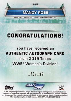 2019 Topps WWE Women's Division - Autographs #A-MR Mandy Rose Back