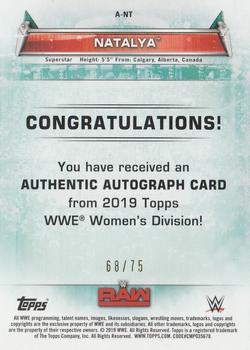 2019 Topps WWE Women's Division - Autographs Bronze #A-NT Natalya Back