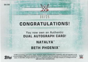 2019 Topps WWE Women's Division - Dual Autographs #DA-DD Beth Phoenix / Natalya Back