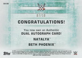 2019 Topps WWE Women's Division - Dual Autographs Gold #DA-DD Beth Phoenix / Natalya Back