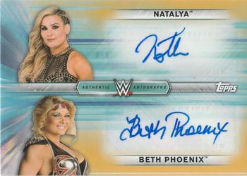 2019 Topps WWE Women's Division - Dual Autographs Gold #DA-DD Beth Phoenix / Natalya Front