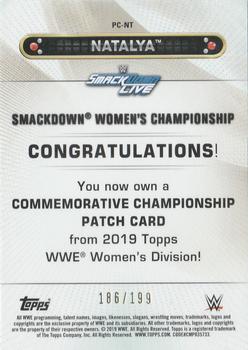 2019 Topps WWE Women's Division - Commemorative Side Plate Championship Patch #PC-NT Natalya Back