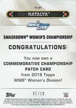 2019 Topps WWE Women's Division - Commemorative Side Plate Championship Patch Gold #PC-NT Natalya Back