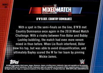 2019 Topps WWE Women's Division - Mixed Match Challenge Season 2 #MMC-20 B'N'B def. Country Dominance Back