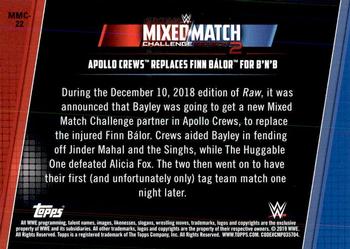 2019 Topps WWE Women's Division - Mixed Match Challenge Season 2 #MMC-22 Apollo Crews Replaces Finn Bálor for B'N'B Back