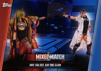 2019 Topps WWE Women's Division - Mixed Match Challenge Season 2 Blue #MMC-15 Awe-ska def. Day One Glow Front