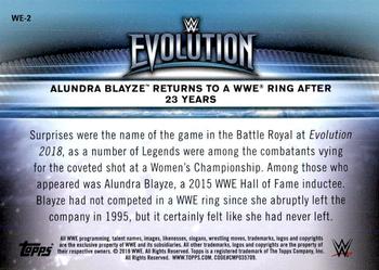 2019 Topps WWE Women's Division - Evolution #WE-2 Alundra Blayze Returns to a WWE Ring After 23 Years Back