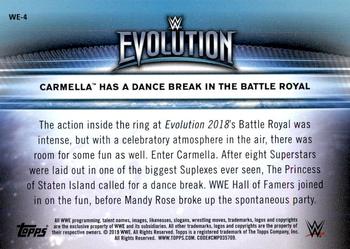 2019 Topps WWE Women's Division - Evolution #WE-4 Carmella Has a Dance Break in the Battle Royal Back