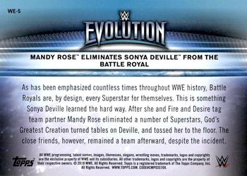2019 Topps WWE Women's Division - Evolution #WE-5 Mandy Rose Eliminates Sonya Deville from the Battle Royal Back