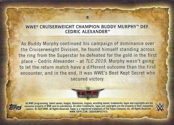 2020 Topps Road to WrestleMania #5 WWE Cruiserweight Champion Buddy Murphy Def. Cedric Alexander Back