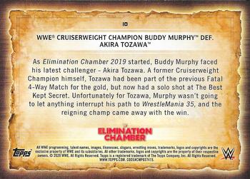2020 Topps Road to WrestleMania #10 WWE Cruiserweight Champion Buddy Murphy Def. Akira Tozawa Back