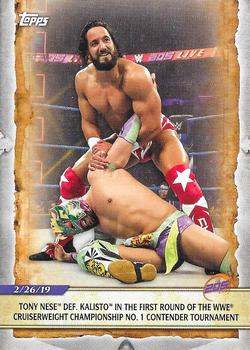 2020 Topps Road to WrestleMania #11 Tony Nese Def. Kalisto in the First Round of the WWE Cruiserweight Championship No. 1 Contender Tournament Front