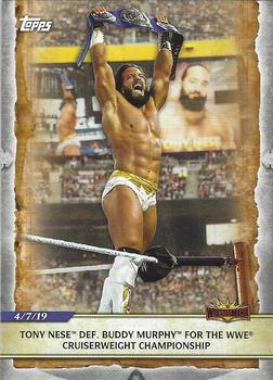 2020 Topps Road to WrestleMania #14 Tony Nese Def. Buddy Murphy for the WWE Cruiserweight Championship Front