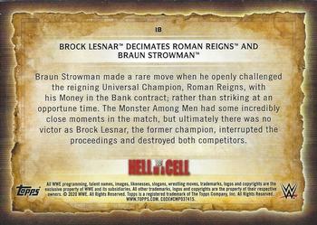 2020 Topps Road to WrestleMania #18 Brock Lesnar Decimates Roman Reigns and Braun Strowman Back