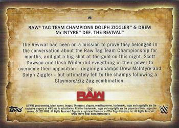 2020 Topps Road to WrestleMania #19 Raw Tag Team Champions Dolph Ziggler & Drew McIntyre Def. The Revival Back