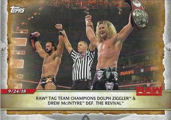 2020 Topps Road to WrestleMania #19 Raw Tag Team Champions Dolph Ziggler & Drew McIntyre Def. The Revival Front