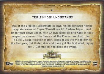 2020 Topps Road to WrestleMania #21 Triple H Def. Undertaker Back
