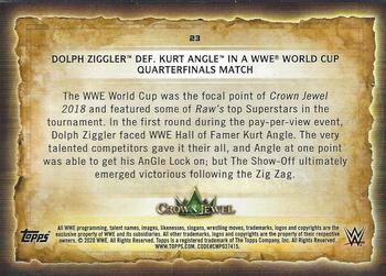 2020 Topps Road to WrestleMania #23 Dolph Ziggler Def. Kurt Angle in a WWE World Cup Quarterfinals Match Back