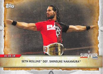 2020 Topps Road to WrestleMania #28 Seth Rollins Def. Shinsuke Nakamura Front