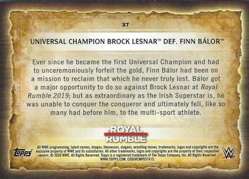 2020 Topps Road to WrestleMania #37 Universal Champion Brock Lesnar Def. Finn Bálor Back