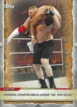 2020 Topps Road to WrestleMania #37 Universal Champion Brock Lesnar Def. Finn Bálor Front