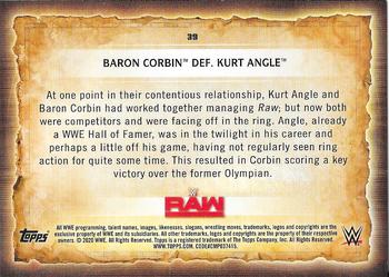 2020 Topps Road to WrestleMania #39 Baron Corbin Def. Kurt Angle Back