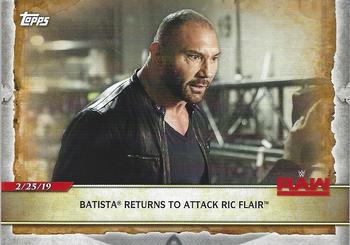 2020 Topps Road to WrestleMania #44 Batista Returns to Attack Ric Flair Front
